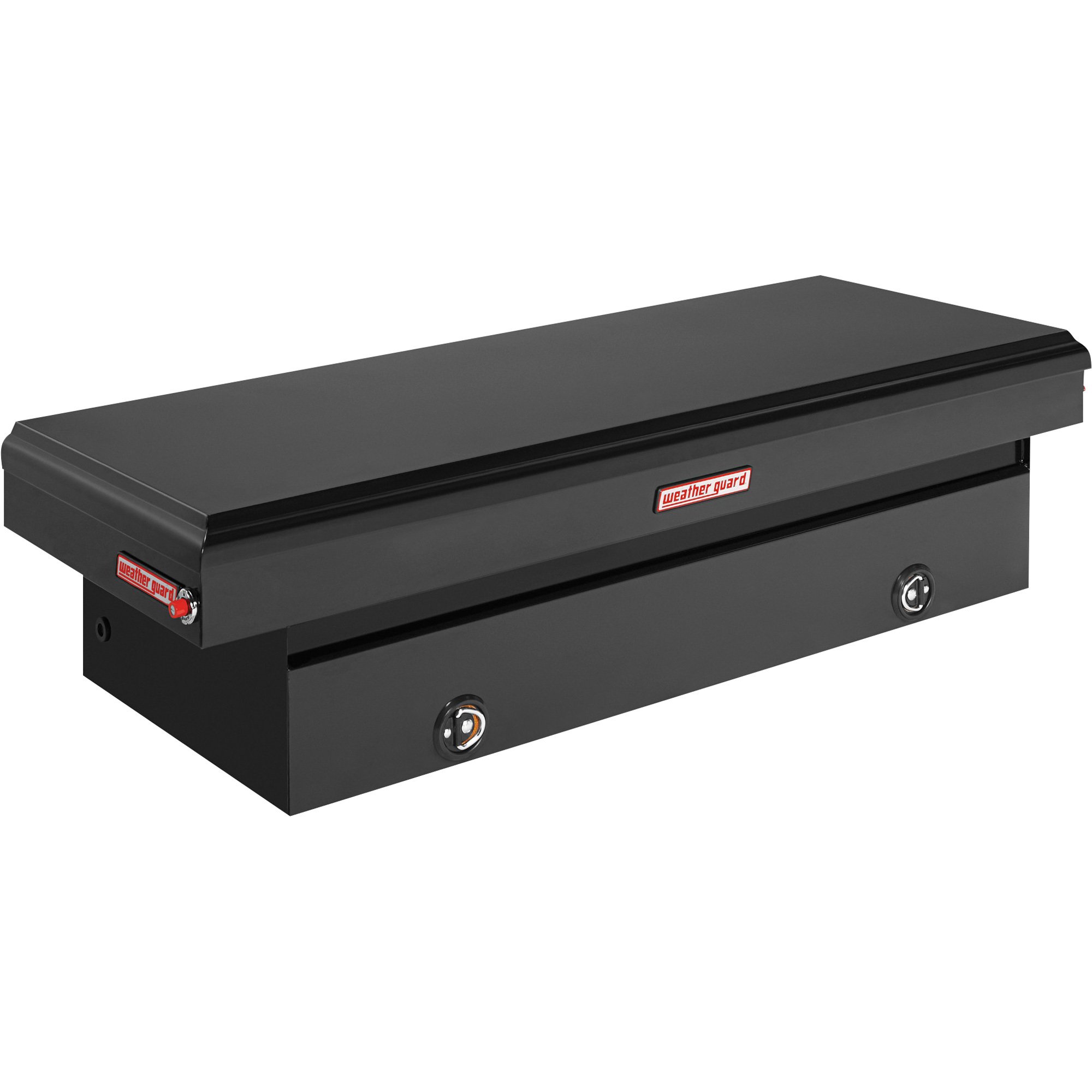 Weather Guard Full-Size Extra-Wide Saddle Truck Tool Box — Steel, Black, Rotary Latch, 71.5in. x 27.5in. x 18.5in., Model# 116-5-02